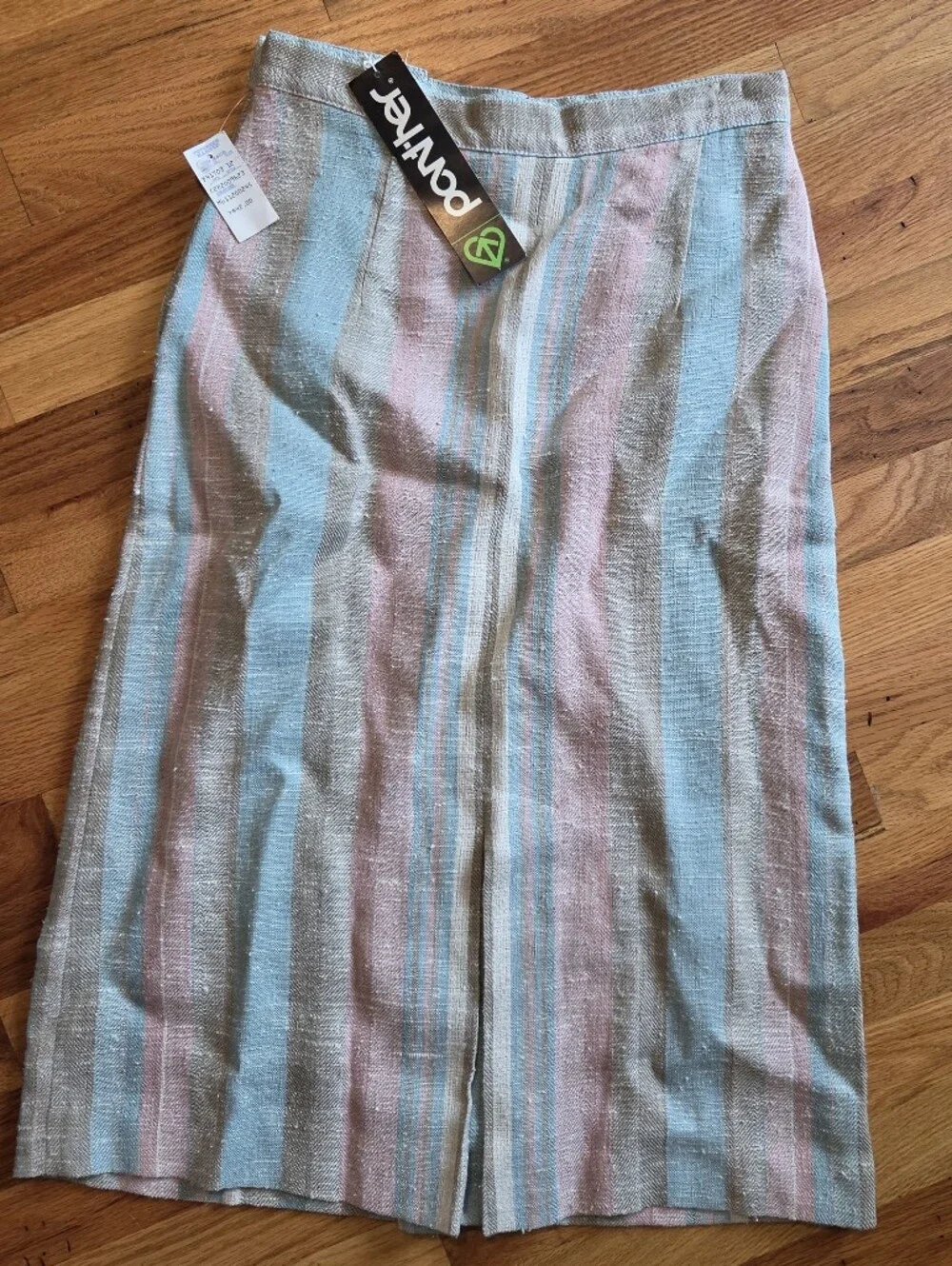 Vintage Panther Skirt Women's 12 Pastel Stripe  70s Academia Cottage Core NWT